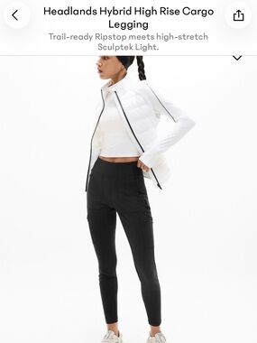 Athleta Black Headlands Hybrid High-Rise Cargo Leggings